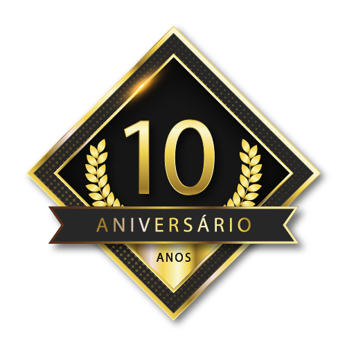 logo de celebração 10 anos